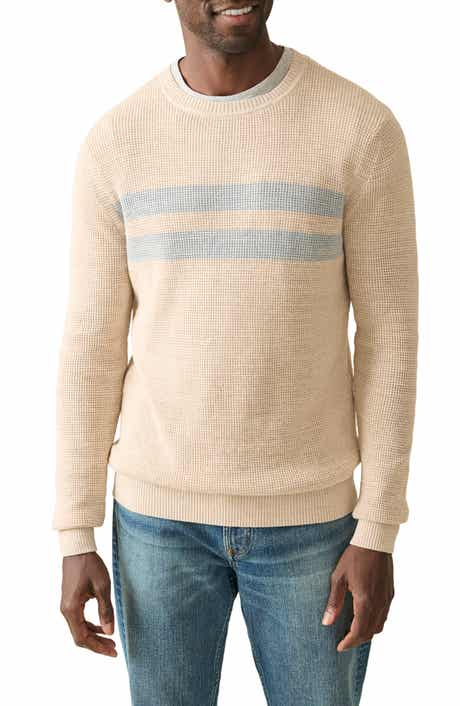 Faherty Sunwashed Stripe Textured Organic Cotton Crewneck Sweater
