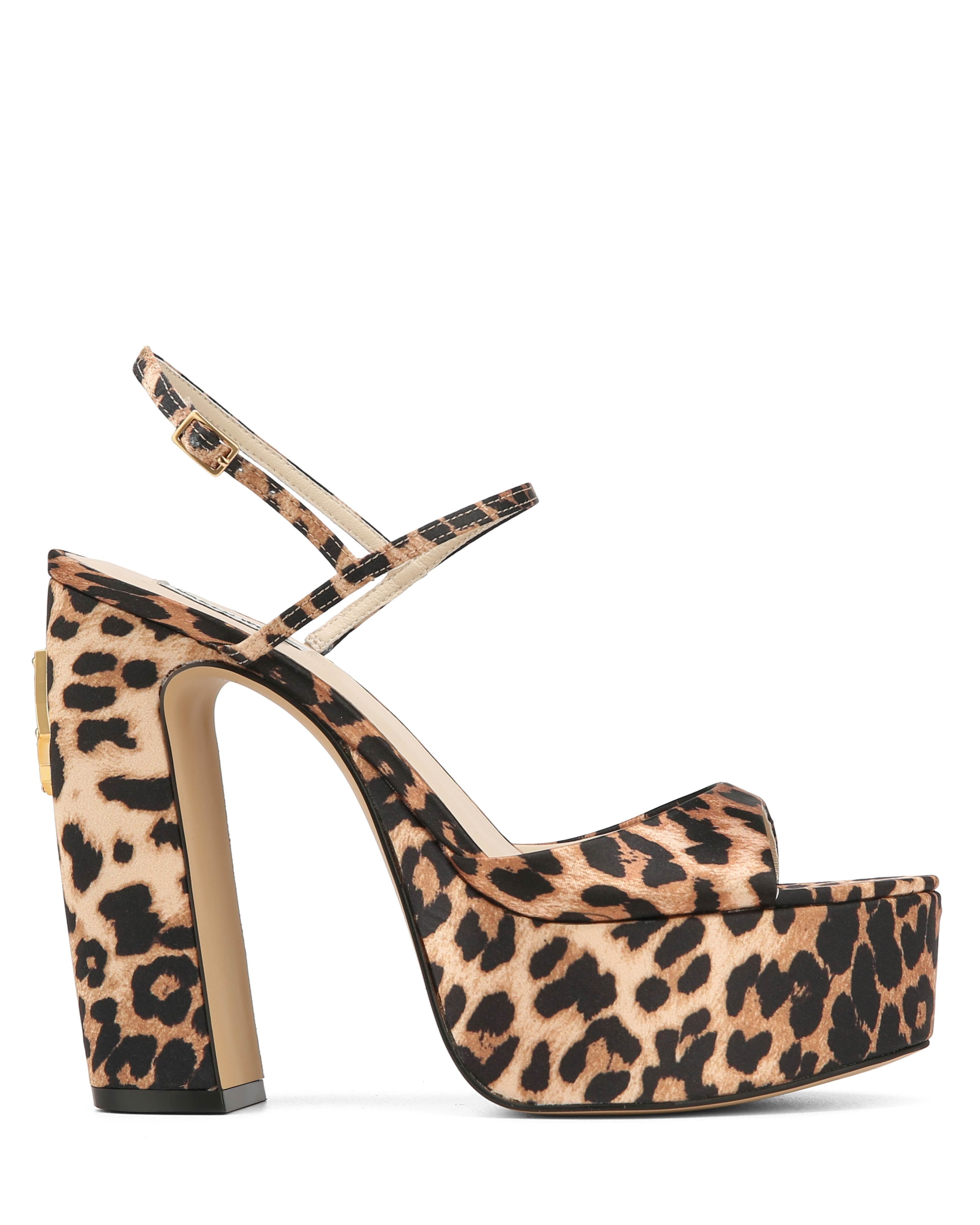 Naked Wolfe Fire Satin Heel, Alternate, color, Leopard
