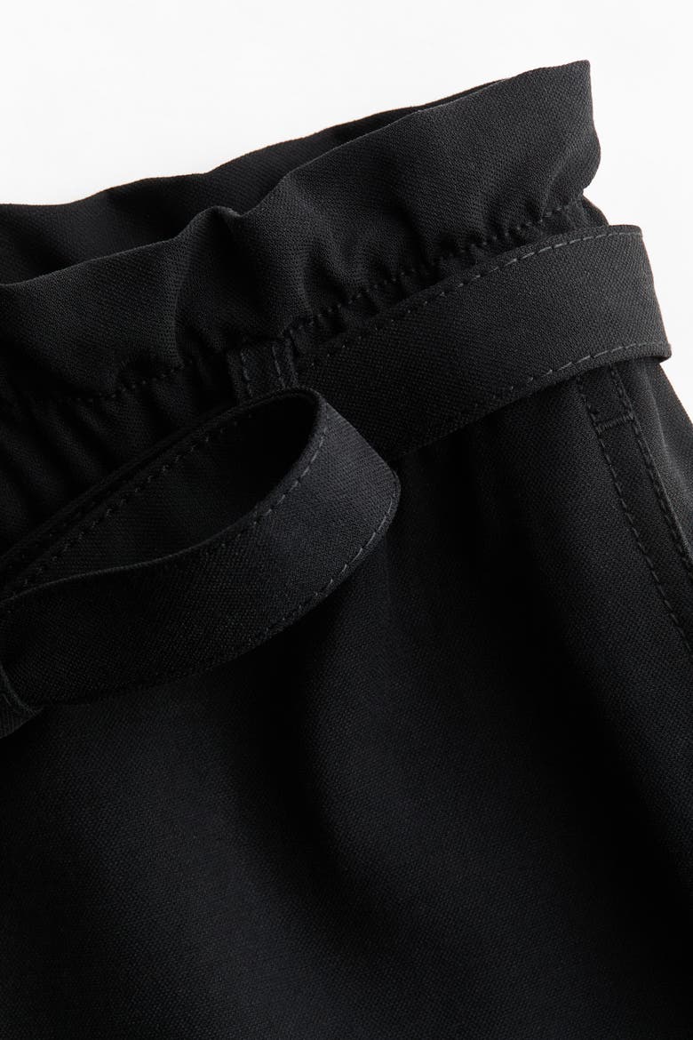Tie-belt Barrel-leg Pants, Alternate, color, Black