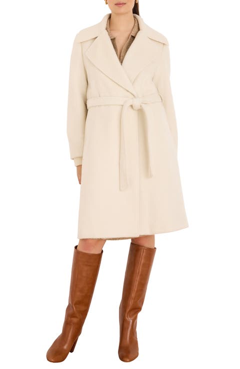 Wool & Alpaca Blend Wrap Coat