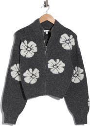 Madden Girl Flower Jacquard Bomber Jacket