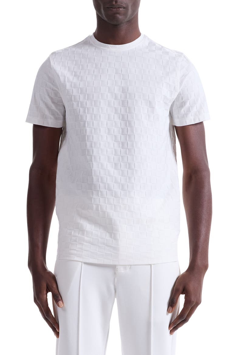 Geo Textured Cotton T-Shirt, Main, color, CHALK