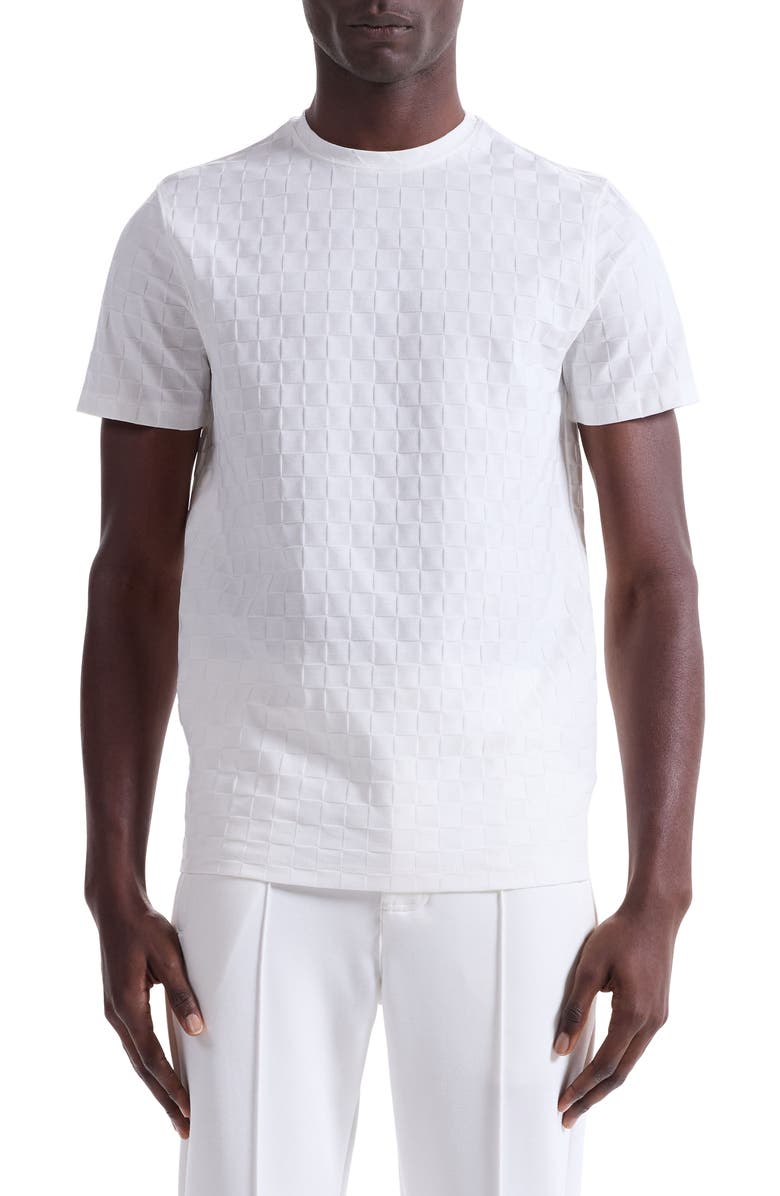 Bugatchi Geo Textured Cotton T-Shirt, Main, color, Chalk