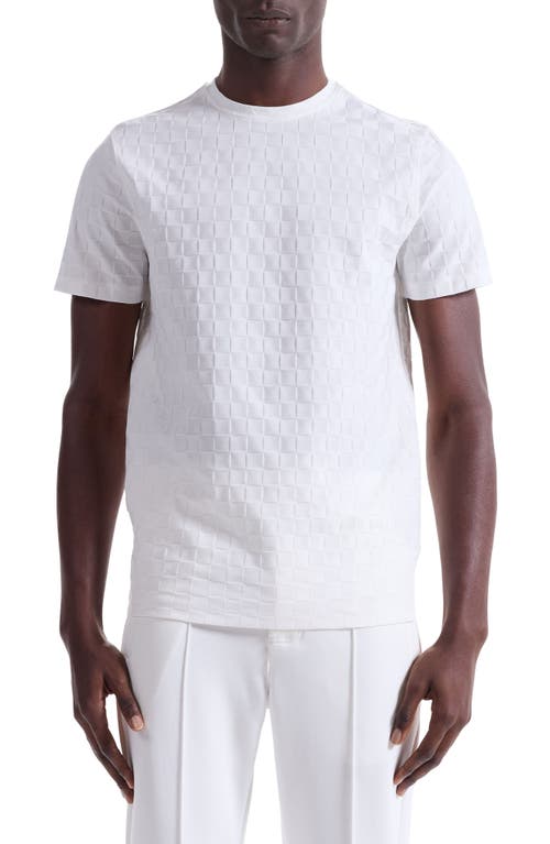 Bugatchi Geo Textured Cotton T-shirt In White