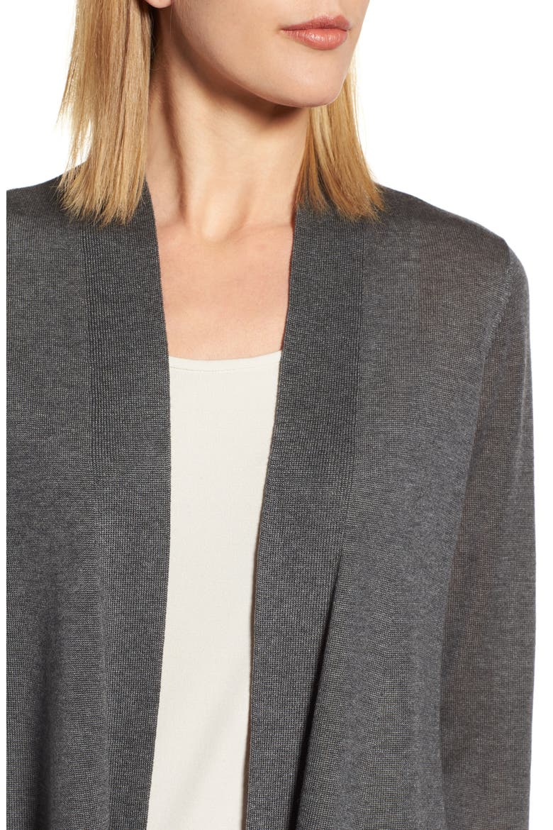 Tencel® Lyocell & Merino Wool Shaped Cardigan, Alternate, color, ASH