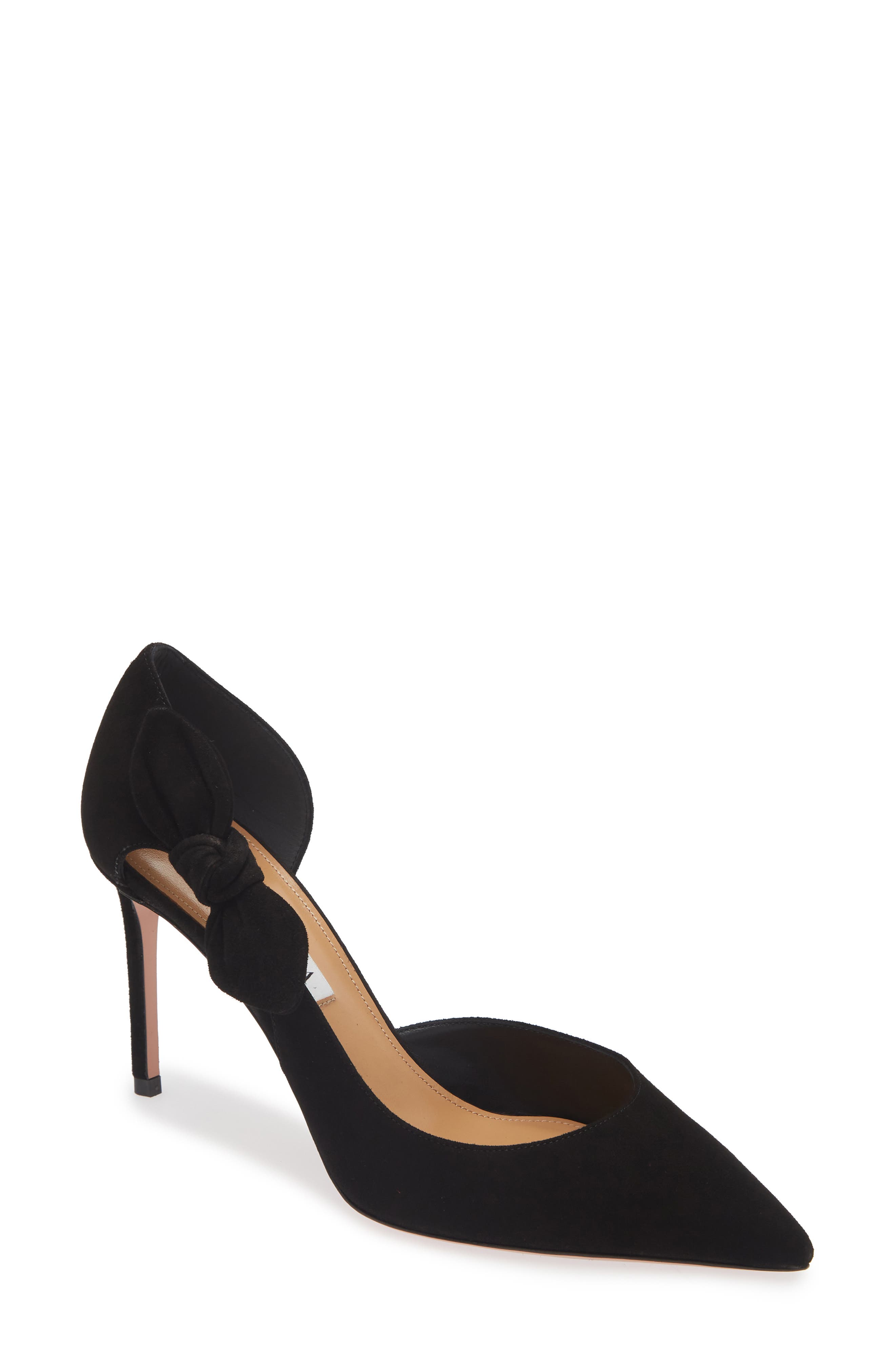 Aquazzura Very Bow Tie Pointed Toe Pump, Main, color, 