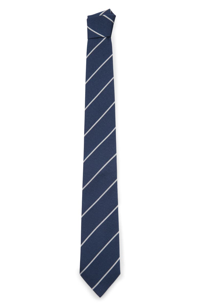 MANGO Stripe Silk & Cotton Blend Tie, Alternate, color, 