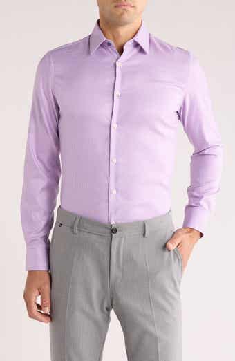 Duchamp Slim Fit Textured Stretch Cotton Dress Shirt