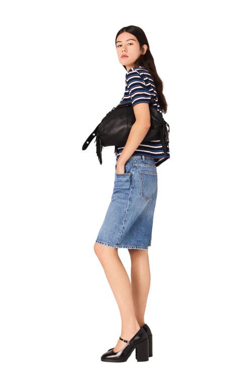 Maje Striped T-shirt In Blue