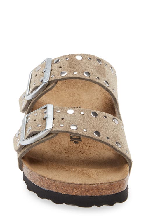 Birkenstock Arizona Stud Slide Sandal In Taupe