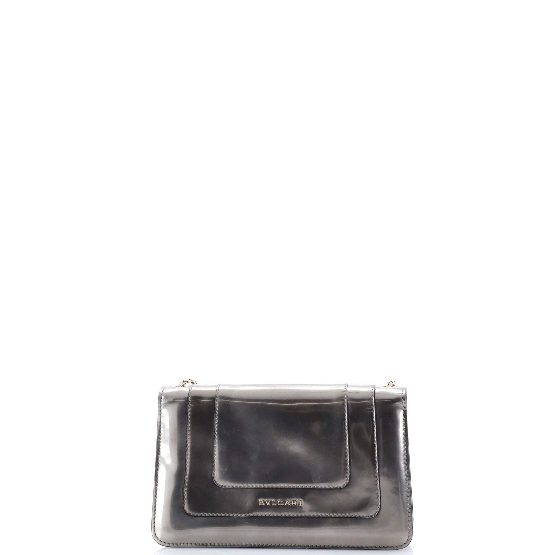 Serpenti Forever Shoulder Bag Metallic Leather Small, Alternate, color, Metallic Silver