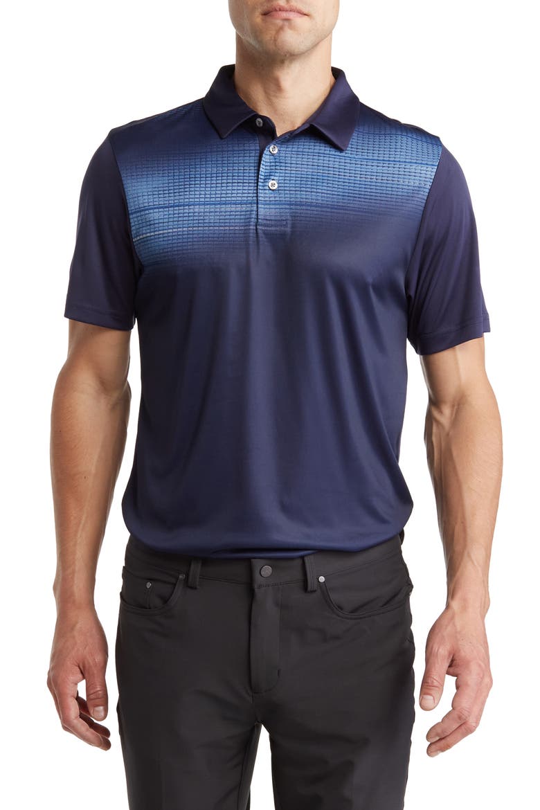 Short Sleeve Amplified Space Dye Polo Shirt, Main, color, PEACOAT