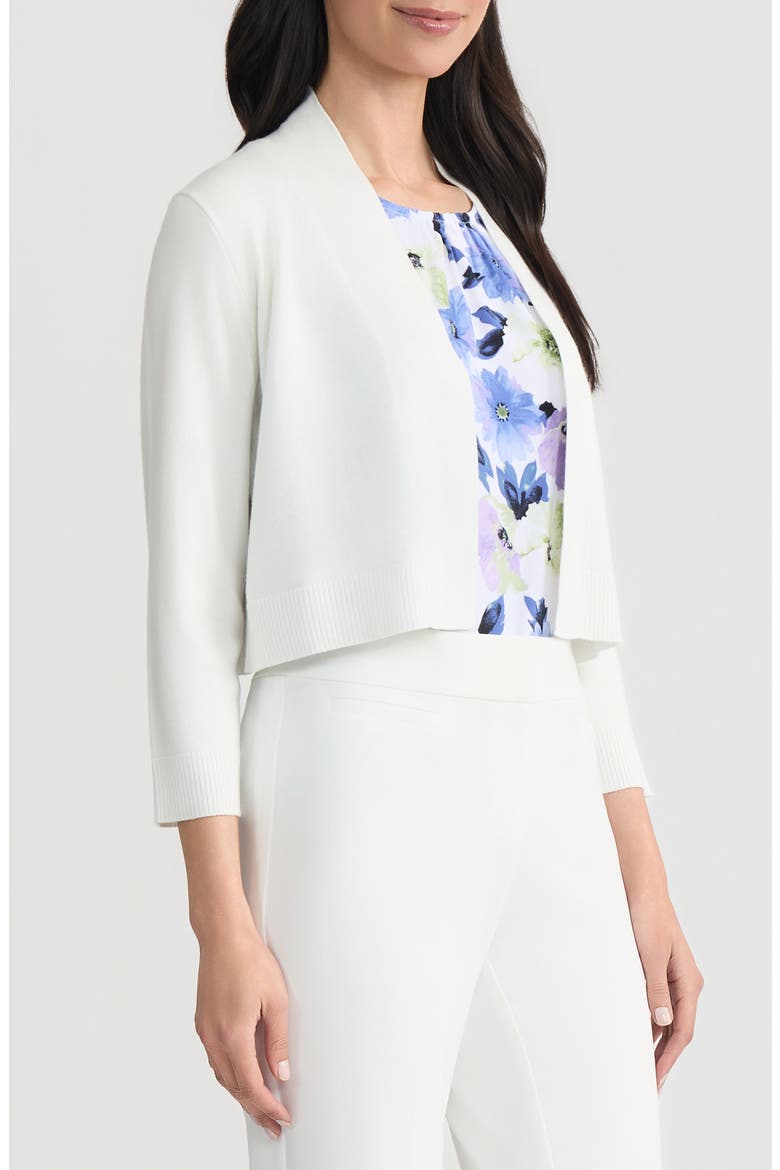 Kissing Front Crop Cardigan, Alternate, color, LILY WHITE