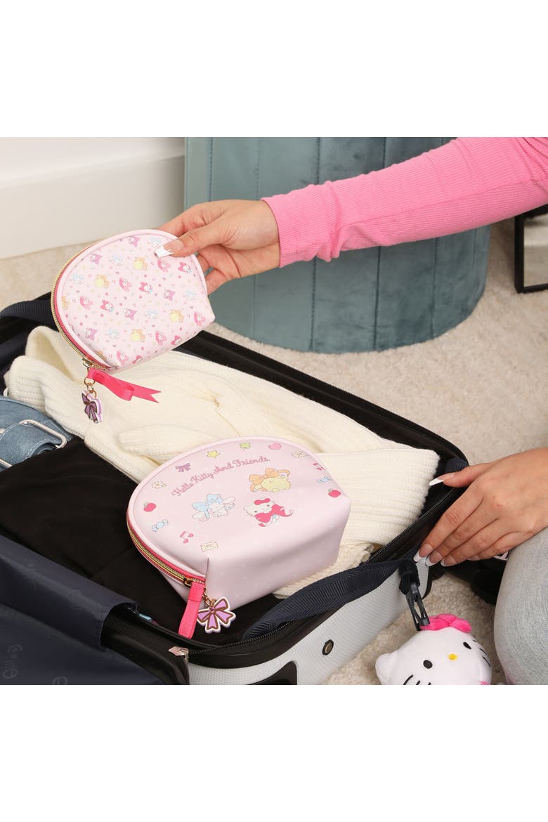 Large and Small Dome Cosmetic Travel Bag Set, Alternate, color, Pink