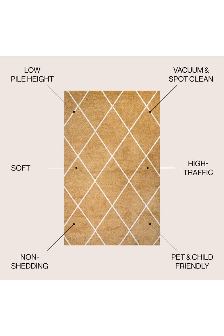 Cole Minimalist Diamond Trellis Area Rug, Alternate, color, Gold/White