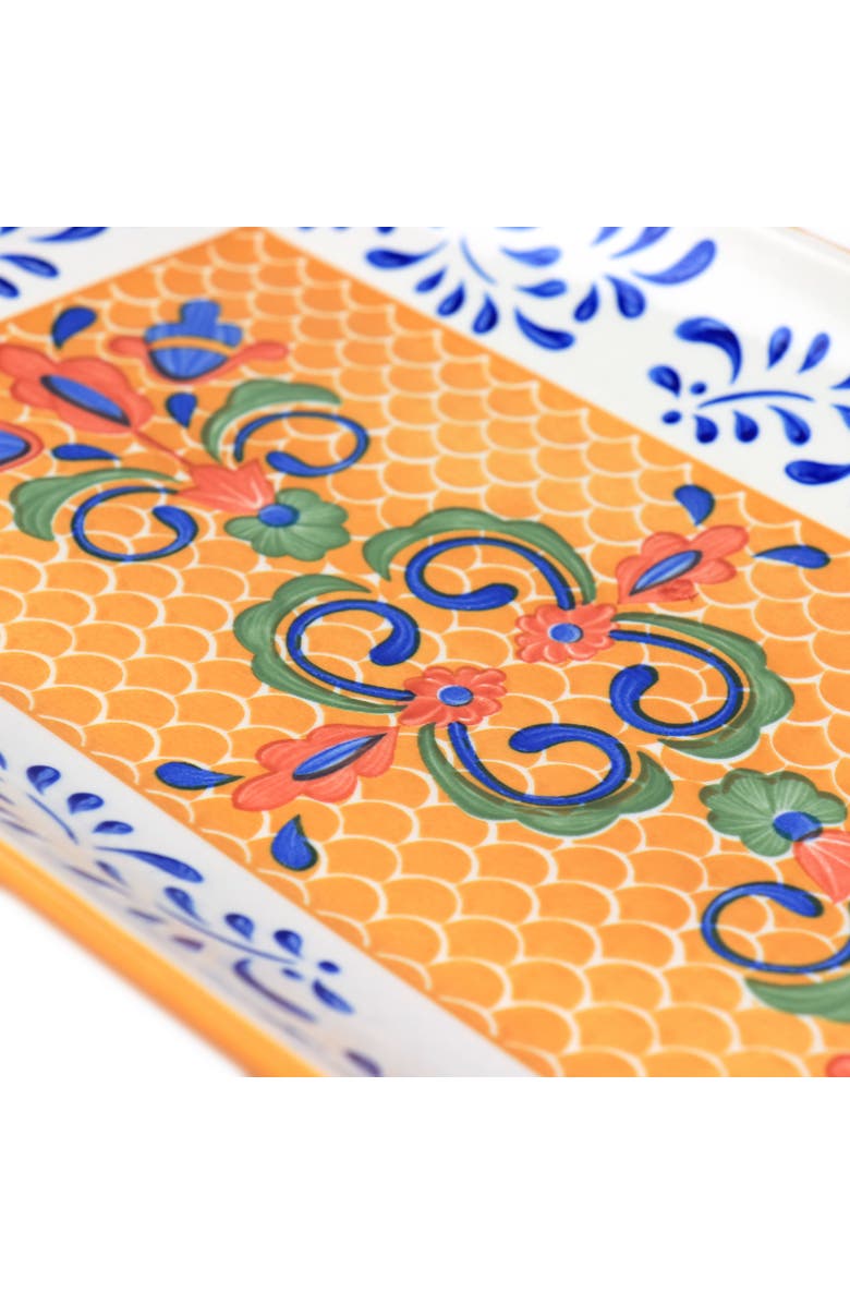 Laurie Gates Tierra Rectangular Stoneware Serving Platter, Alternate, color, Orange
