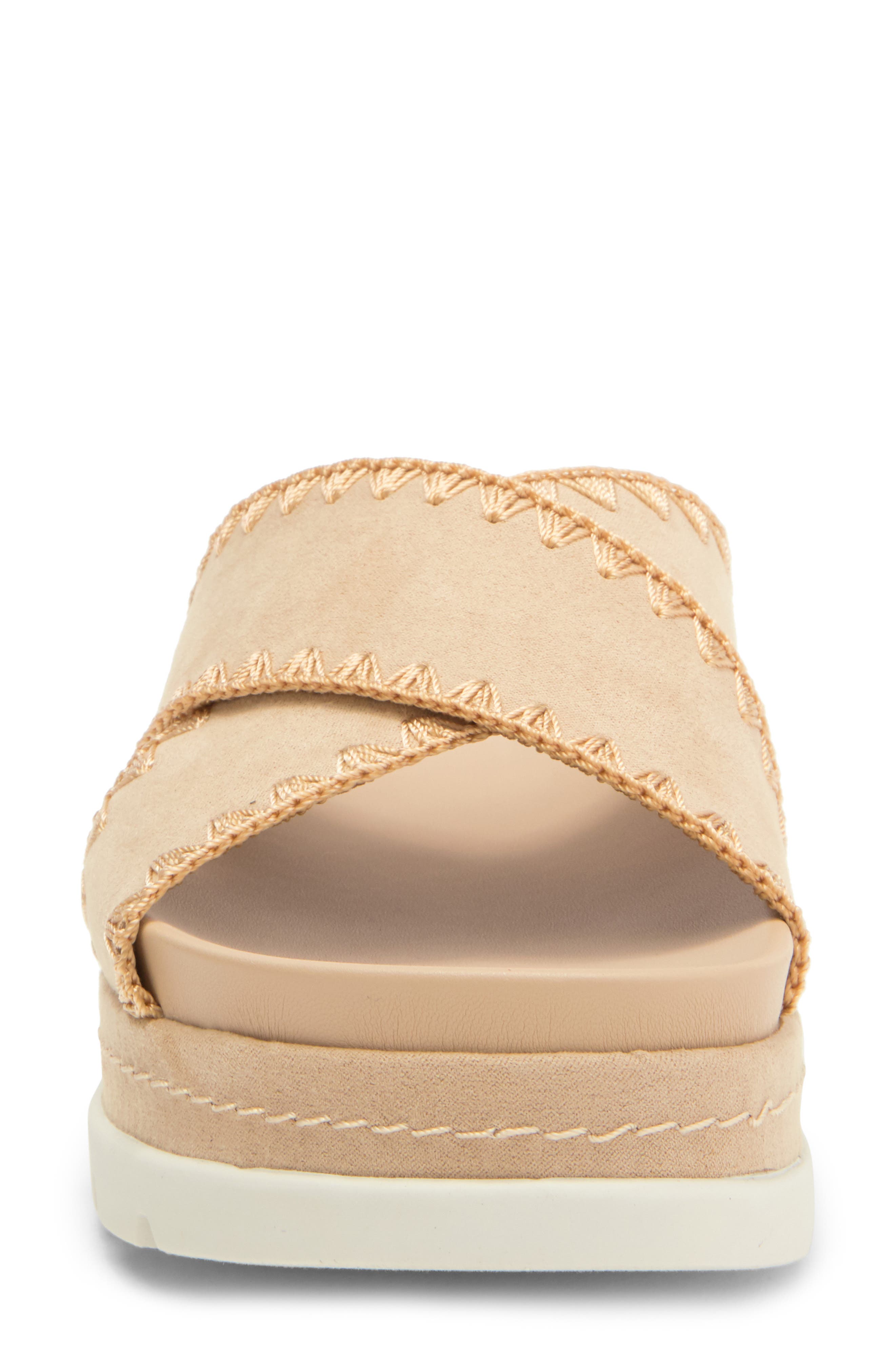 JSlides Whipstitched Platform Sandal, Alternate, color, Sand
