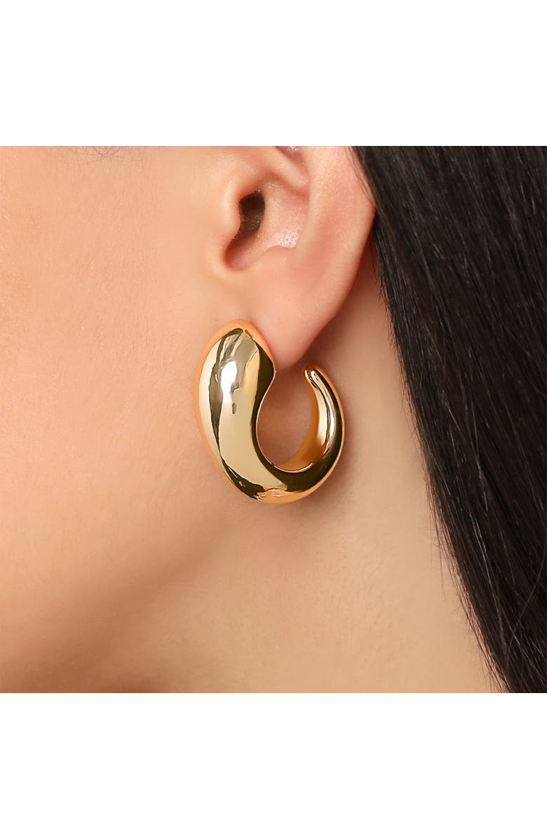 BCBG Gold Hoop Earrings, Alternate, color, Gold