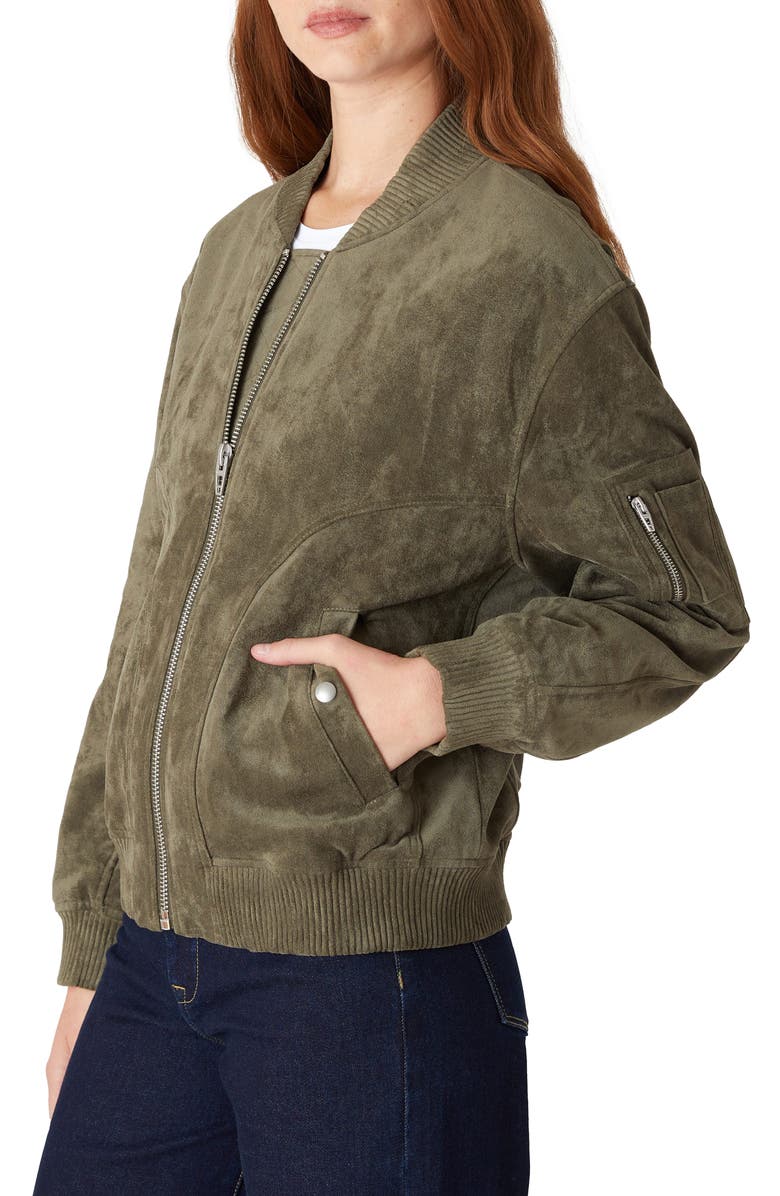BLANKNYC Faux Suede Bomber Jacket, Alternate, color, Take A Hike