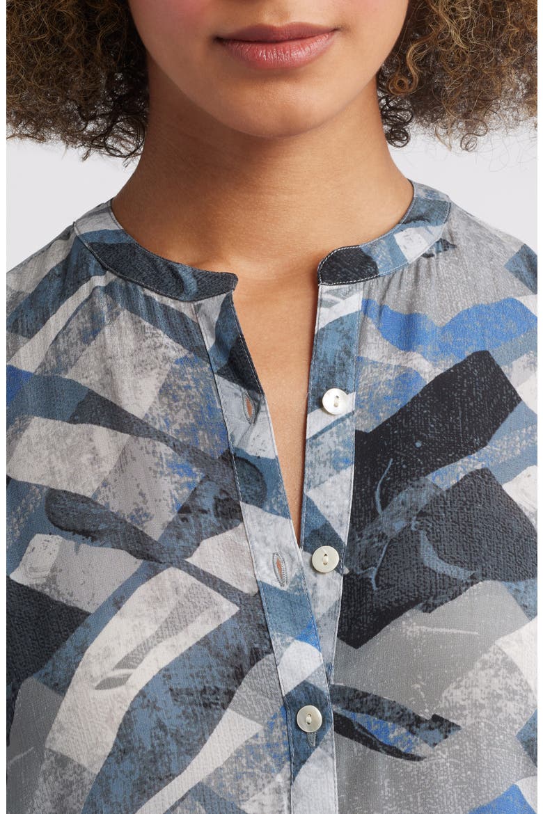 Print Chiffon Button-Up Sleeveless Top, Alternate, color, GREY MULTI