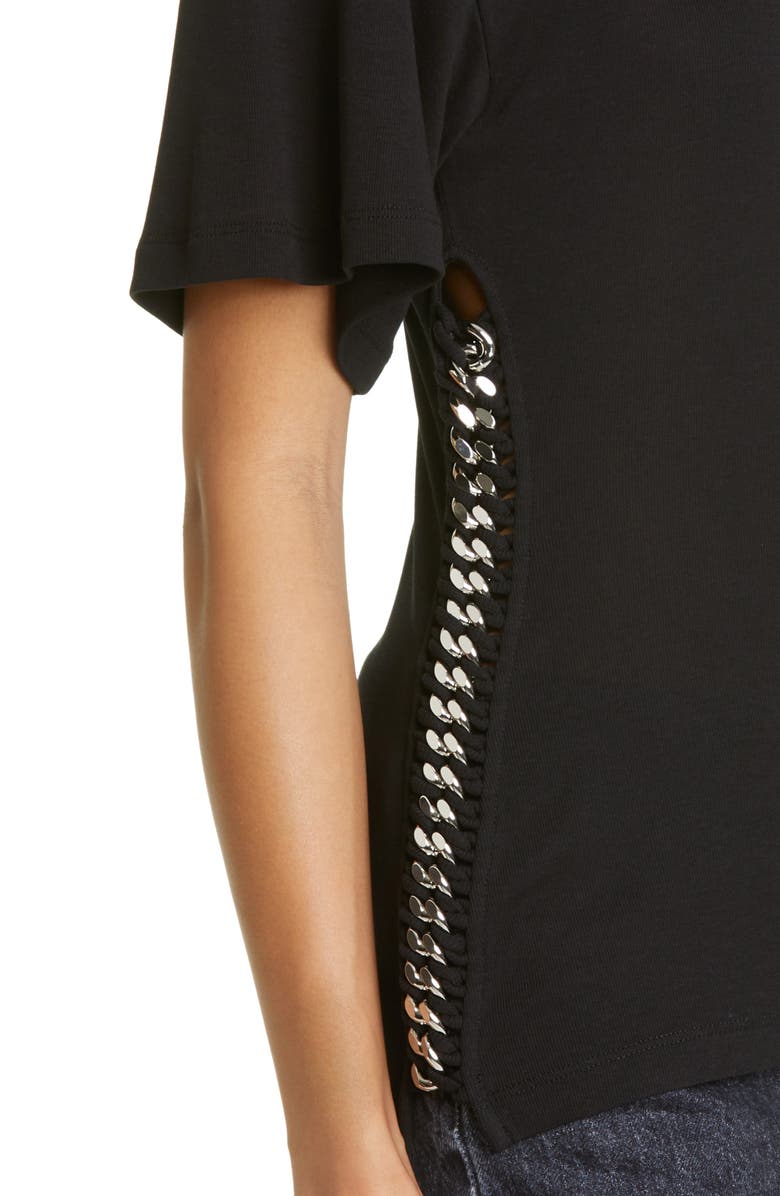 Stella McCartney Falabella Chain Crewneck Jersey T-Shirt, Alternate, color, 