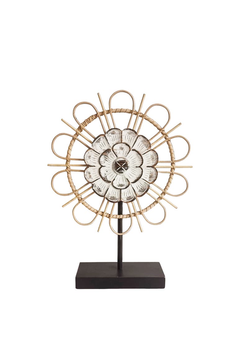 Metal 15 in. Floral Table Decor, Main, color, Gold