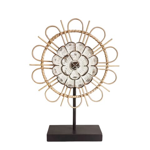 Metal 15 in. Floral Table Decor