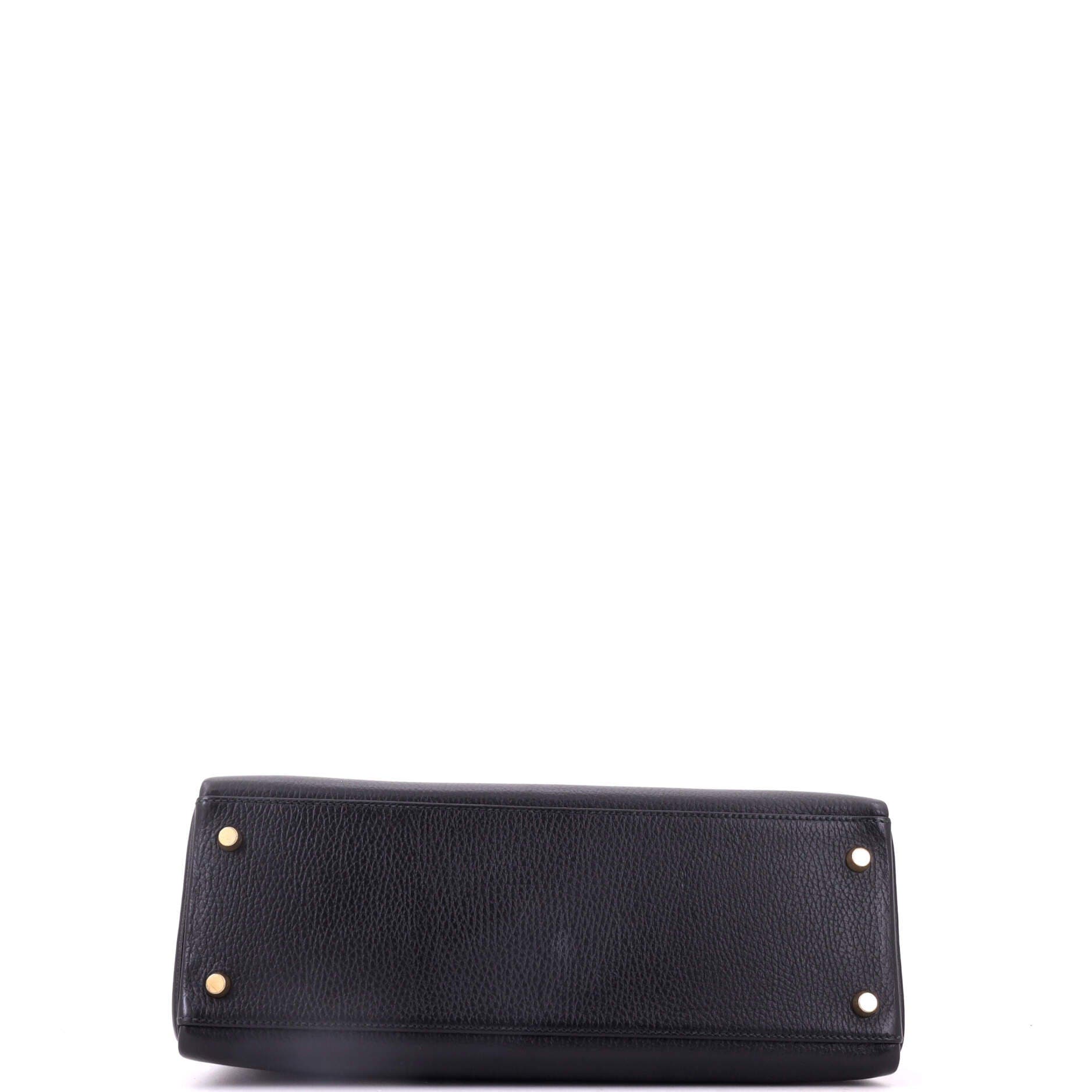 Kelly Handbag Black Ardennes with Gold Hardware 32, Alternate, color, Black