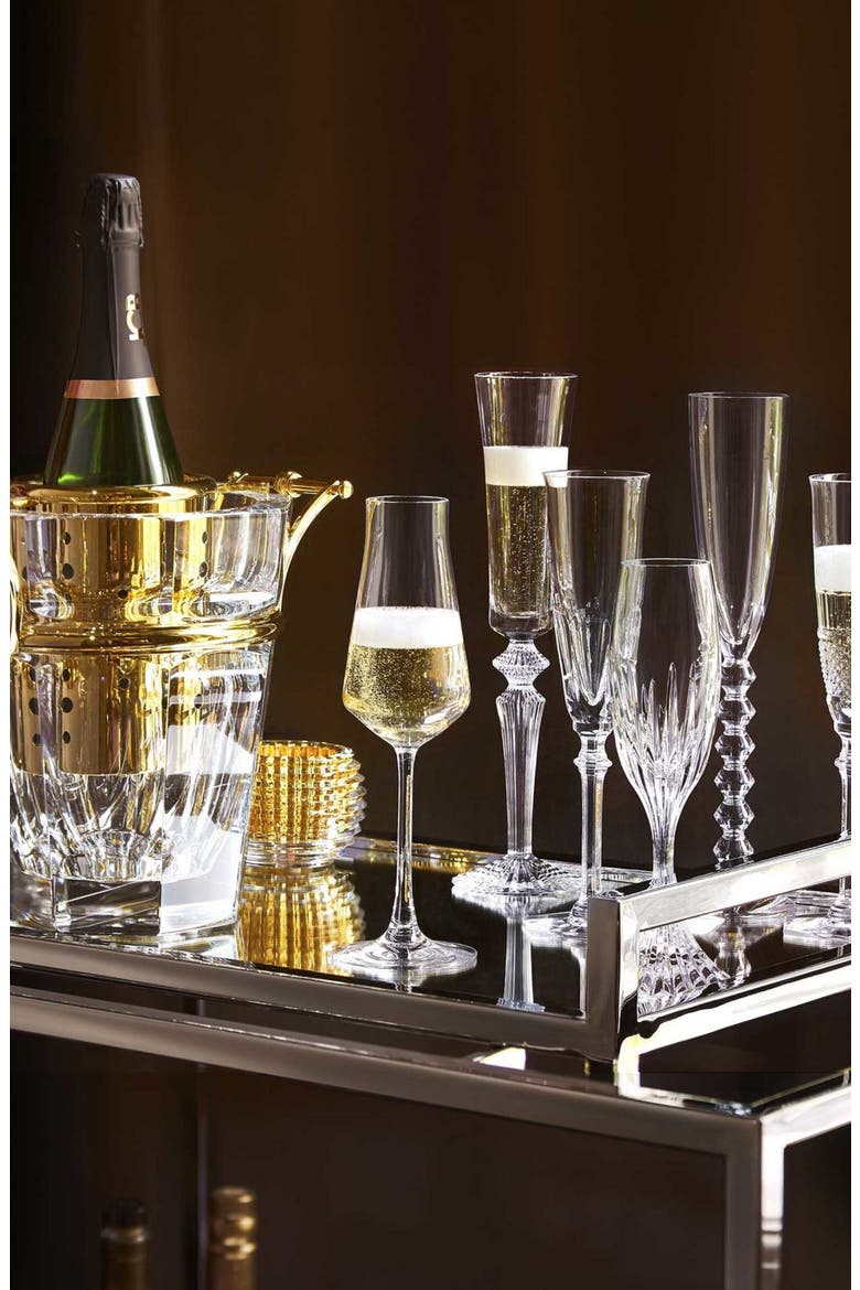 Bubbles in a Box Lead Crystal Champagne Set, Alternate, color, CLEAR