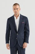 Brunello Cucinelli Virgin wool flannel deconstructed Cavallo blazer