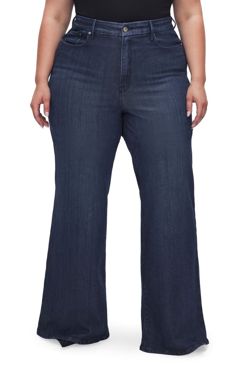 Good American Good Waist Palazzo Jeans, Alternate, color, Indigo501