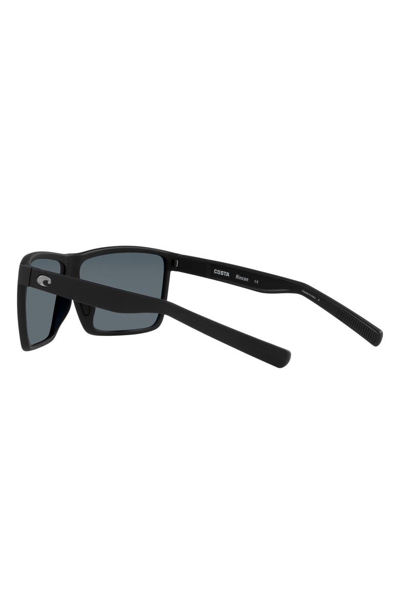 Costa Del Mar 63mm Polarized Oversize Square Sunglasses, Alternate, color, Matte Black