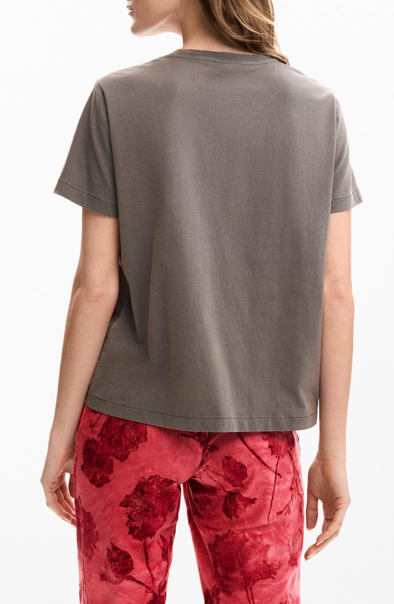 Desigual Heart Cotton Graphic T-Shirt, Alternate, color, Neutral Gray