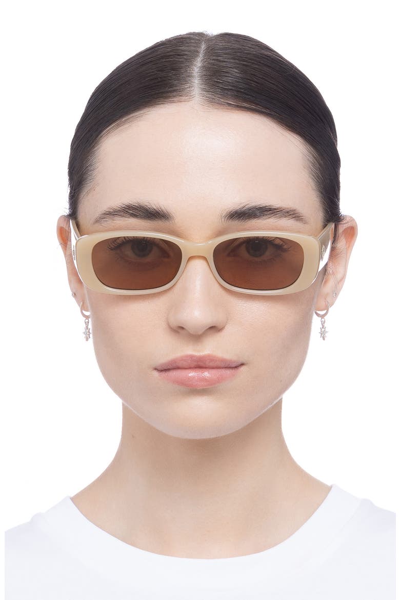 Unreal 52mm Rectangular Sunglasses, Alternate, color, LATTE