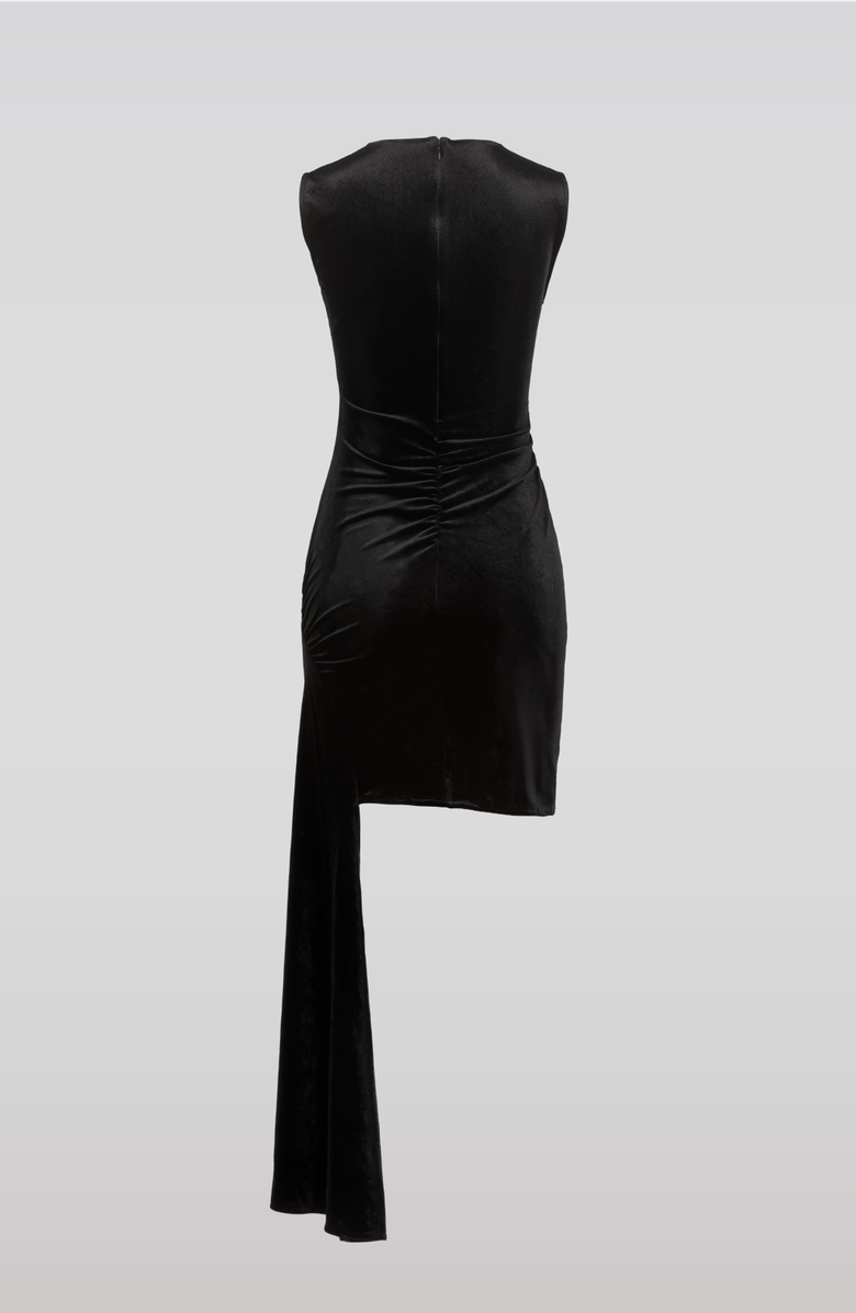 SAEMDI Velvet Side Tail Dress, Alternate, color, Black