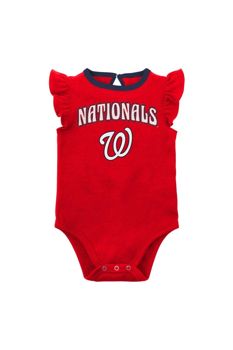 Infant Red/Heather Gray Washington Nationals Little Fan Two-Pack Bodysuit Set, Alternate, color, Red