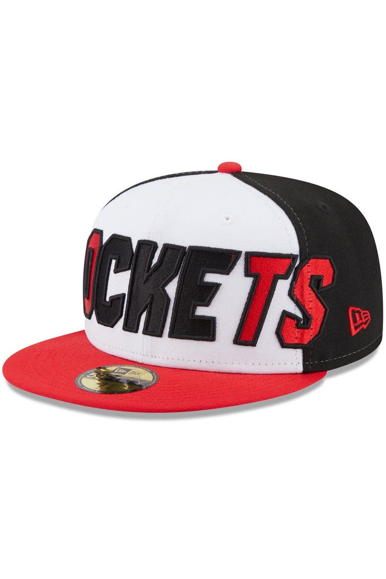 Men's New Era White/Red Houston Rockets Back Half 59FIFTY Fitted Hat, Alternate, color, White