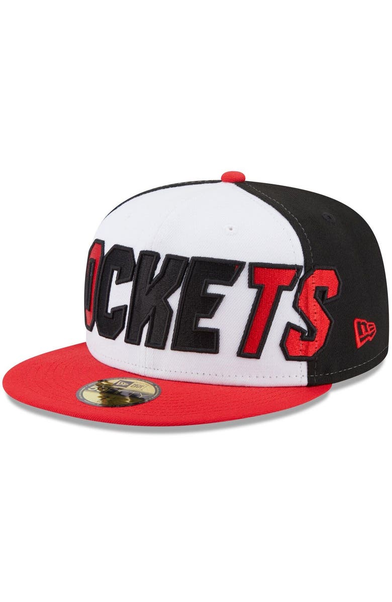 New Era Men's New Era White/Red Houston Rockets Back Half 59FIFTY Fitted Hat, Alternate, color, 