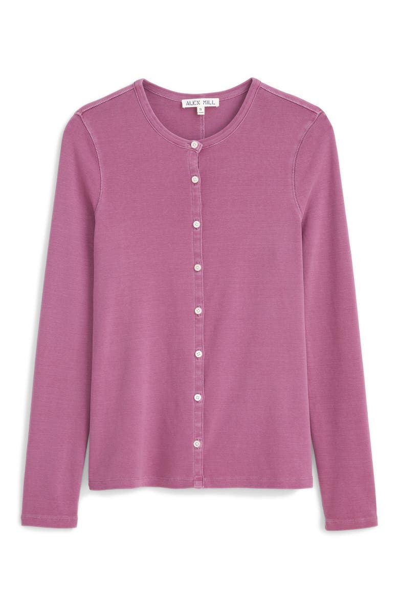Frankie Cotton Rib Cardigan, Alternate, color, EARLY LAVENDER