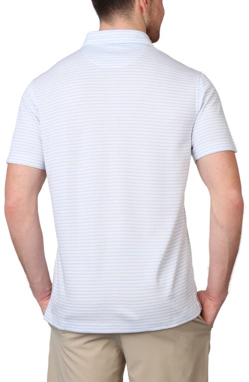 Tailorbyrd Modern Fit Stripe Piqué Polo In Blue