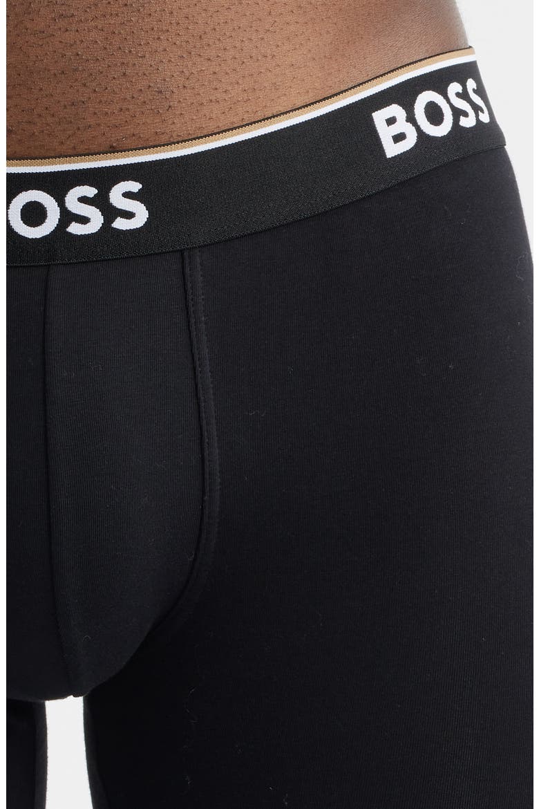 3-Pack Power Stretch Cotton Long Boxer Briefs, Alternate, color, BLACK