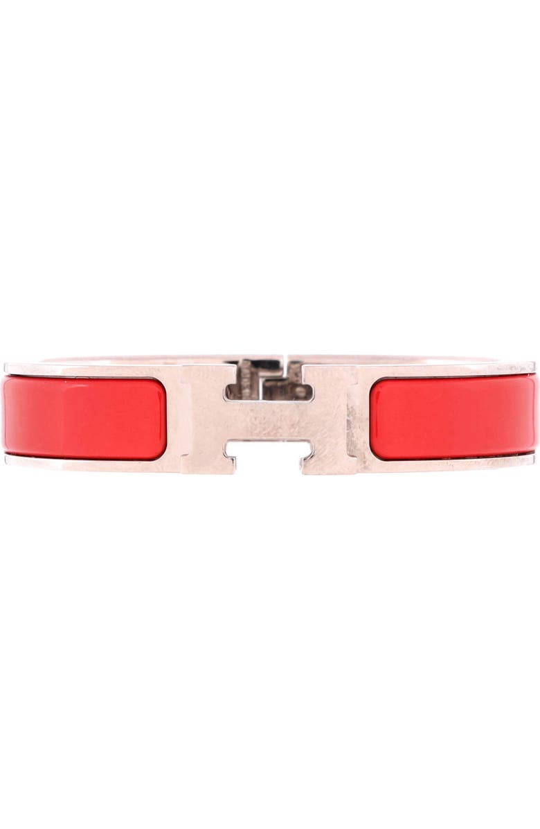 Pre-Owned Hermes Clic H Bracelet Enamel Narrow, Main, color, Pink