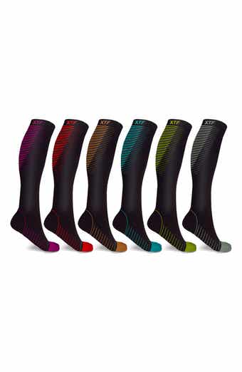 EXTREME FIT Assorted 6-Pack Everyday Wear Support Compression Knee Socks