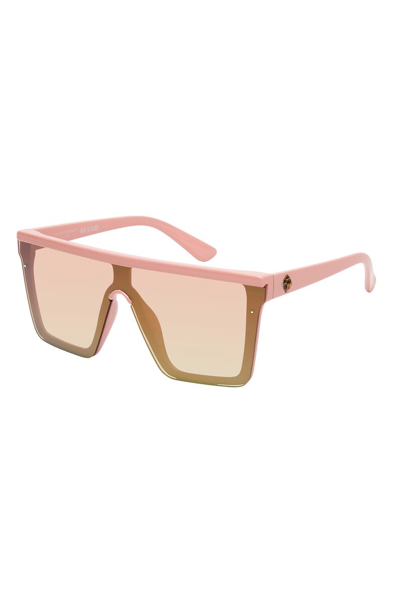 Kurt Geiger London 99mm Flat Top Sunglasses, Alternate, color, Blush/ Blush Flash
