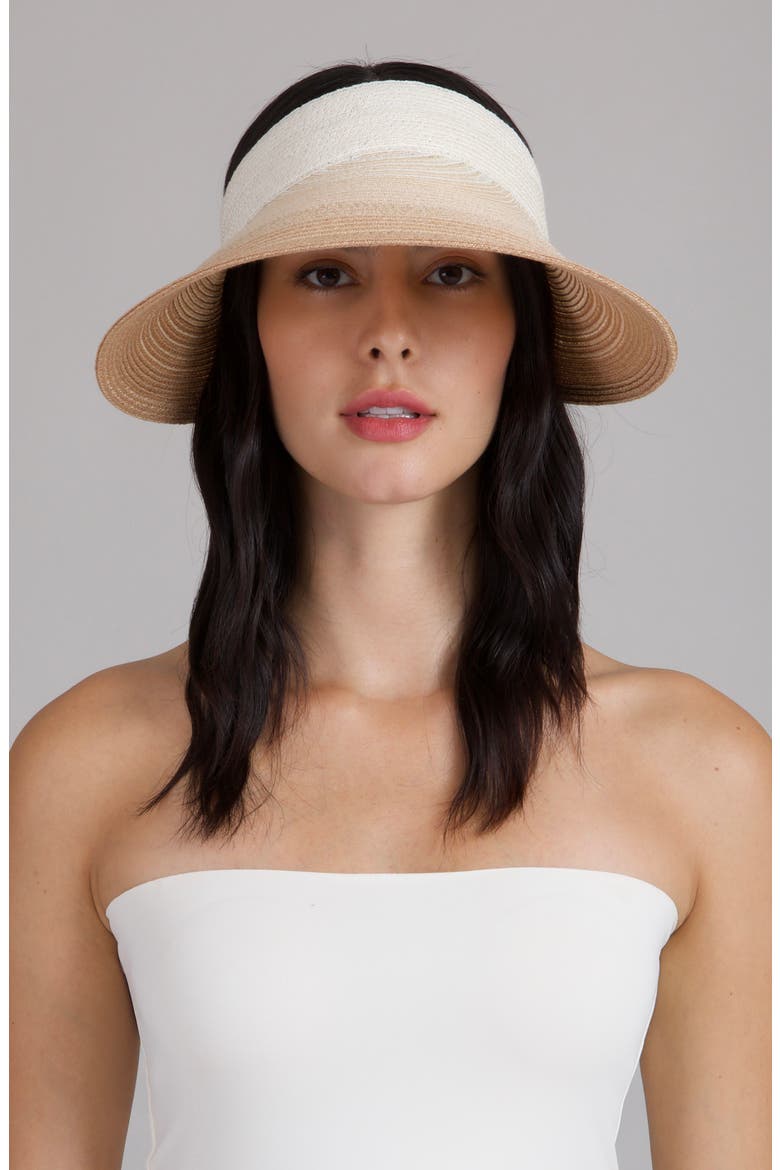 Trixie Wide Brim Packable Visor, Alternate, color, IVORY/ NATURAL/ CAMEL