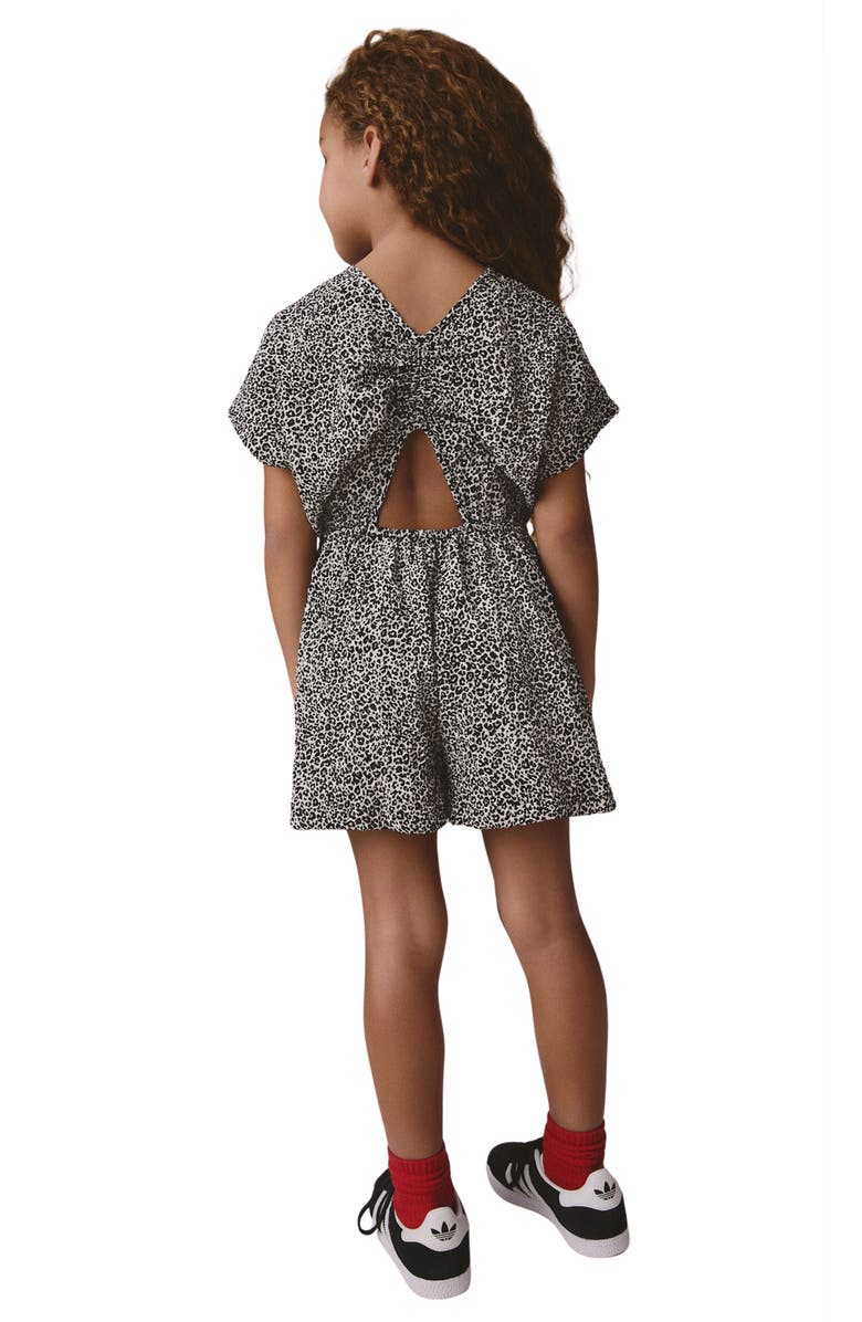 NEXT Kids' Leopard Print Cutout Romper, Alternate, color, White