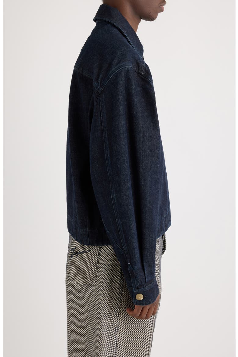 Le Veste de-Nîmes Canevas Denim Jacket, Alternate, color, DARK NAVY