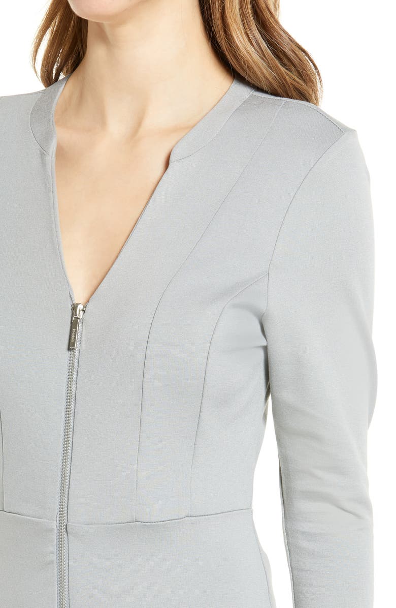 bebe Knit Zip-Up Long Sleeve Catsuit, Alternate, color,