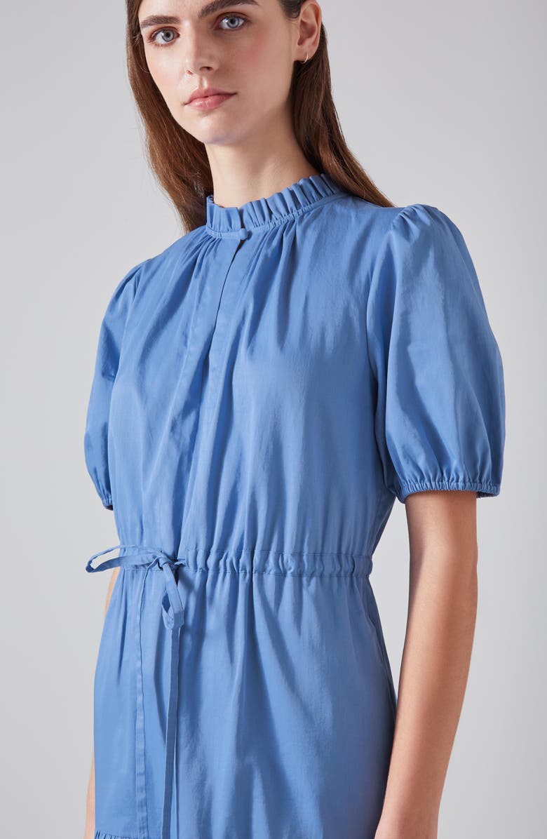 LK Bennett Hedy Tiered Cotton Midi Dress, Alternate, color, Light Blue