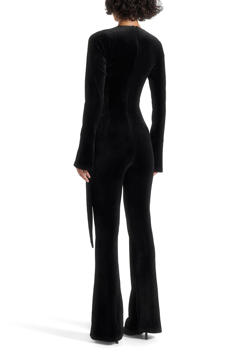Solel Velour Wrap Jumpsuit, Alternate, color, Black